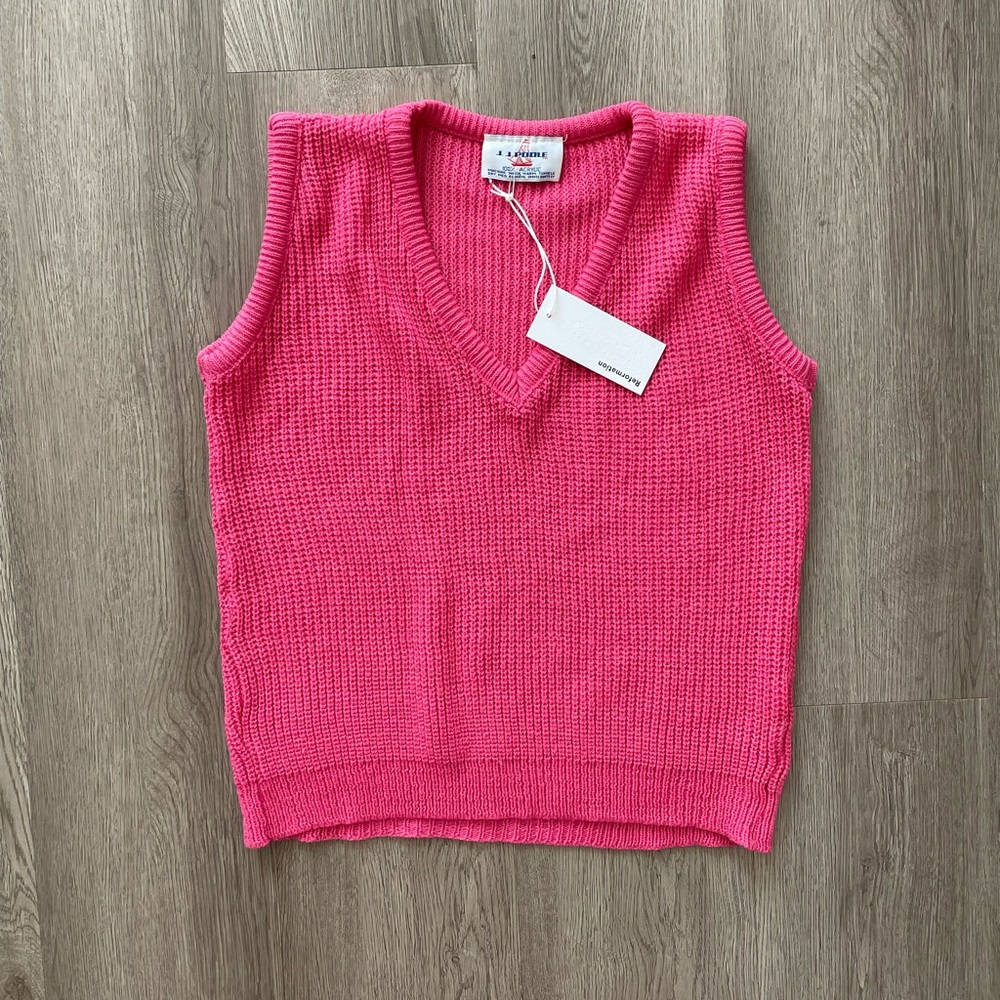 Reformation Vintage Pink Sweater Vest XS